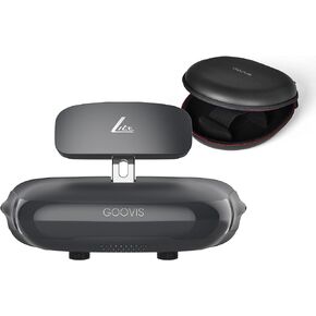 جوفيز نظارة لايت مع حافظة - سماعات راس ثلاثية الابعاد HD بشاشة OLED، عدسة مدمجة قابلة للتعديل لطول النظر وقصر النظر متوافقة مع الكمبيوتر والجوال وجهاز فك التشفير والطائرات بدون طيار in Kuwait