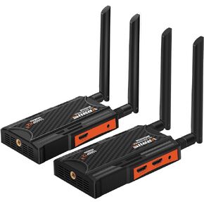 Wireless HDMI Transmitter and Receiver,250m(820ft) Wireless HDMI Extender Kit with Loop Out,2.4/5.8GHz 1080P Full HD for Streaming from DSLR,Laptop,TV Box,PS4 to TV/Projector IR Support. in Saudi Arabia