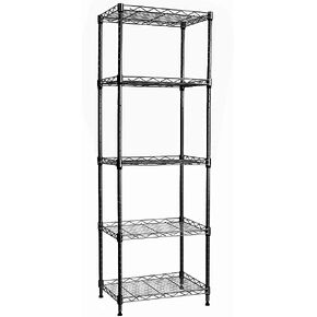 REGILLER 5-Wire Shelving Metal Storage Rack Adjustable Shelves, Standing Storage Shelf Units for Laundry Bathroom Kitchen Pantry Closet(Black, 16.6L x 11.8W x 53.5H) in Kuwait