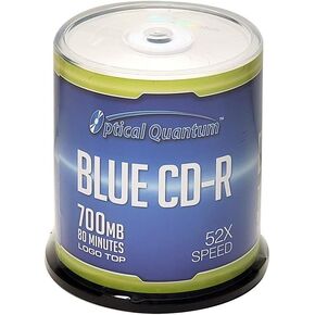 Optical Quantum Blue AZO CD-R 700MB 52X Recordable Media Disc 100pk Spindle OQCD52BLT-BX