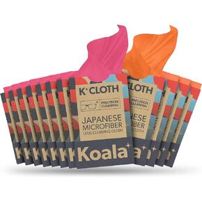 Koala Lens Cleaning Cloth | Japanese Microfiber | Glasses Cleaning Cloths | Eyeglass Lens Cleaner | Cloth Cleaners for Camera Glass Lenses and Screen Cleaning | Blue & Purple (Pack of 6)