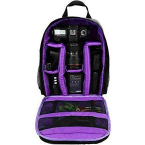 حقيبة ظهر للكاميرا SLR/DSLR مقاومة للماء من وينفين، حقيبة كتف للسفر لكاميرا Canon Nikon Sony الرقمية (أرجواني) in Kuwait