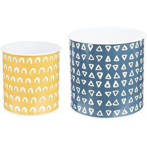 حاوية مكتب بنمط المينا من جانز، معدنية، قطر 12.7 سم، ارتفاع 11.43 سم، متعددة الألوان، مجموعة من قطعتين in Kuwait