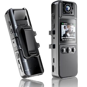 Body Camera, Portable Wearable Body Police Cam, 1080P HD Recording 1.4 in Screen Recorder Built-in 64GB Card with Night Vision, 8 HR Battery Life for Home, Outdoor, Law Enforcement, Cycling， Delivery in Kuwait