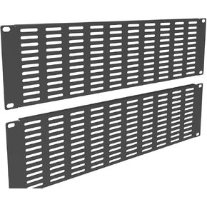 QiaoYoubang 2 Pack Vented Blank Panel - Metal Rack Mount Filler Panel for 19in Server Rack Cabinet or Enclosure, Black (4U) in Kuwait