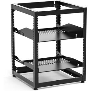 ايزد 2 اتش دي رف شبكة باطار مفتوح 15U للخادم (مناسب للخادم والمعدات)، يتضمن ارفف بفتحات تهوية 1U/2U، اطار يسار/يمين، دعامة رف ×2، ارجل تسوية ×4، برغي وغسالة ×24، صامولة ×16 in Kuwait