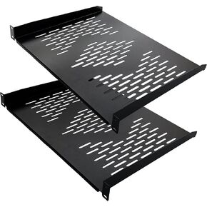 RIVECO 2 Pieces 1U Rack Shelves 19" Tray Cabinet Mount Vented Cantilevers for Network Equipment Shelf Mounting, 14 Inches 35CM Depth, Black 2PCS in Saudi Arabia