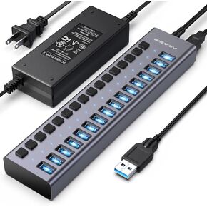 ACASIS Powered 10 Ports USB 3.2 Hub, 10Gbps Data Transfer, 48W Adapter in Saudi Arabia
