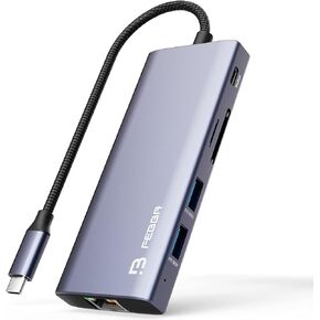 محور USB-c لأجهزة الكمبيوتر المحمولة USB C Hub مع محول vga hdmi متعدد المنافذ، محور USB 9 في 1 USB c USB3.0 SD/MicroSD لـ HP Dell Lenovo MacBook (lightGrey_VGA) in Kuwait