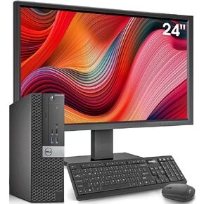 Dell OptiPlex Desktop Computer with 24 inch Monitor PC & Bundle, i7-6700 3.4GHz,16GB Ram New 512GB SSD,Intel AC7260 Built-in WiFi Bluetooth,HDMI,Refurbished Desktop,Windows 10 Pro (Renewed), Black