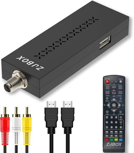 صندوق محول رقمي صغير ZJBOX للتلفزيون، صندوق موالف تلفزيون 1080 بكسل مع مخرج HDMI، موالف ATSC مخفي خلف التلفزيون، يتضمن كابلات HDMI و3RCA. كامل المواصفات، تسجيل وتشغيل برامج التلفزيون، مشغل وسائط USB in Kuwait