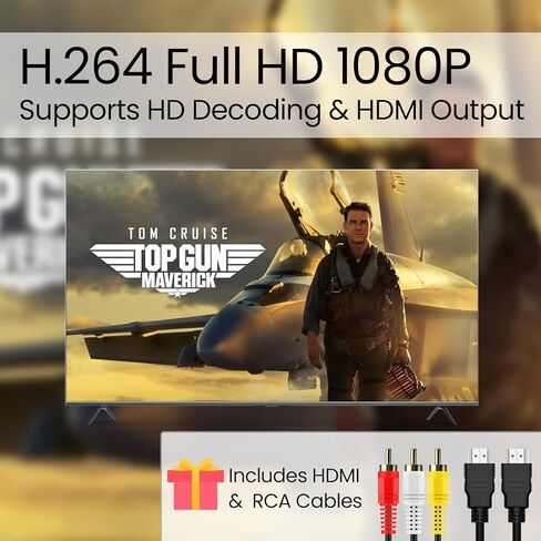صندوق محول رقمي صغير ZJBOX للتلفزيون، صندوق موالف تلفزيون 1080 بكسل مع مخرج HDMI، موالف ATSC مخفي خلف التلفزيون، يتضمن كابلات HDMI و3RCA. كامل المواصفات، تسجيل وتشغيل برامج التلفزيون، مشغل وسائط USB in Kuwait