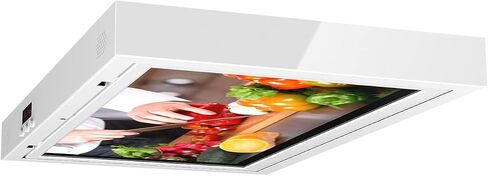 SYLVOX 15.6" Under Cabinet Smart TV – 360° Rotation, 90° Flip-Down Screen, Wireless Connectivity, Space-Saving Design for Kitchen, Bedroom, or RV. (Pure White) in Kuwait