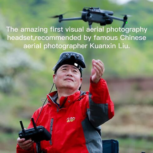 جوفيز نظارة لايت مع حافظة - سماعات راس ثلاثية الابعاد HD بشاشة OLED، عدسة مدمجة قابلة للتعديل لطول النظر وقصر النظر متوافقة مع الكمبيوتر والجوال وجهاز فك التشفير والطائرات بدون طيار in Kuwait