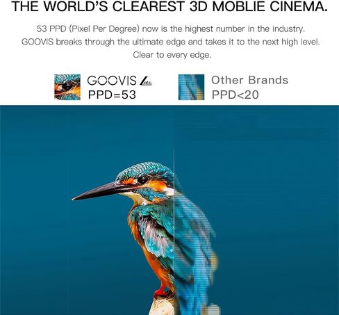 جوفيز نظارة لايت مع حافظة - سماعات راس ثلاثية الابعاد HD بشاشة OLED، عدسة مدمجة قابلة للتعديل لطول النظر وقصر النظر متوافقة مع الكمبيوتر والجوال وجهاز فك التشفير والطائرات بدون طيار in Kuwait