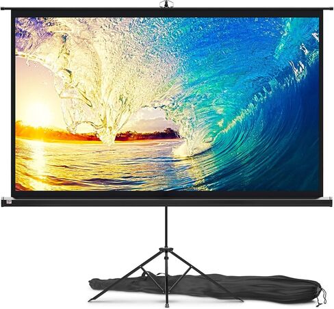 Projector Screen with Stand 120 inch - Indoor and Outdoor Projection Screen for Movie or Office Presentation - 4:3 HD Premium Wrinkle-Free Tripod Screen in Saudi Arabia