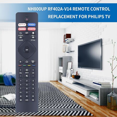 NH800UP RF402A-V14 جهاز تحكم عن بعد بديل بالأشعة تحت الحمراء متوافق مع تلفزيون Philips 4K Ultra Android الذكي 75PFL5704/F7 65PFL5704/F7 65PFL5504/F7 55PFL5704/F7 55PFL5604/F7 50PFL5704/F7 43PFL5766/F7 in Kuwait