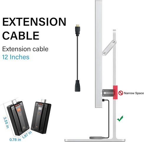 HDMI Extender UHD1080p Transmitter and Receiver Kit Over CAT6/6e/7 Cable Transmission Up to 200m/656ft, Direct 1 to 1 Extender or 1 to Many Over Gigabit Switch, HDMI Loop-Out and IR Extension in Kuwait