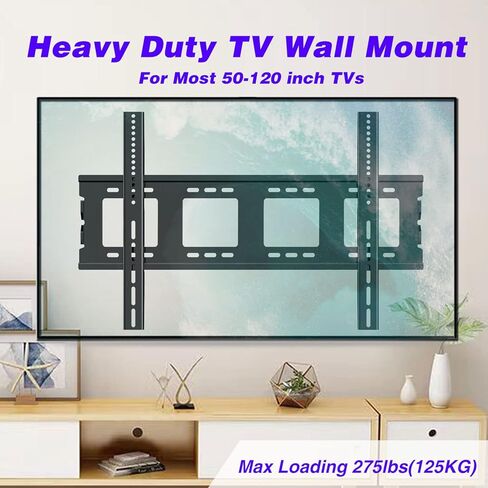 ASMXQY Heavy Duty Fixed TV Wall Mount for Most 50-120 "TVs, VESA up to 900x600mm, 65 70 75 80 85 90 95 100 110 Inch Low Profile TV Wall Mount Bracket,Large TV Mount in Kuwait