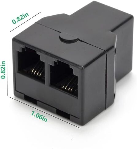 Vthahaby Phone Line Splitter,Telephone Splitter,with RJ11 6P4C Plugs,Suitable for Telephone,Fax Machine,Black (Black 3Pack) in Kuwait
