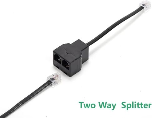 Vthahaby Phone Line Splitter,Telephone Splitter,with RJ11 6P4C Plugs,Suitable for Telephone,Fax Machine,Black (Black 3Pack) in Kuwait