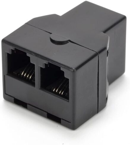 Vthahaby Phone Line Splitter,Telephone Splitter,with RJ11 6P4C Plugs,Suitable for Telephone,Fax Machine,Black (Black 3Pack) in Kuwait
