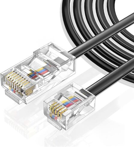 خط هاتف Vthahaby (3 حزم 3.3FT) كابل محول RJ45 إلى RJ11 RJ45 8P4C ذكر إلى RJ11 6P4C ذكر لخدمة الهاتف الأرضي للتوسيع والتوصيل للفاكس أو جهاز الرد على المكالمات in Kuwait