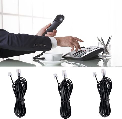 خط هاتف Vthahaby (3 حزم 3.3FT) كابل محول RJ45 إلى RJ11 RJ45 8P4C ذكر إلى RJ11 6P4C ذكر لخدمة الهاتف الأرضي للتوسيع والتوصيل للفاكس أو جهاز الرد على المكالمات in Kuwait