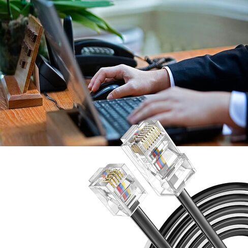 خط هاتف Vthahaby (3 حزم 3.3FT) كابل محول RJ45 إلى RJ11 RJ45 8P4C ذكر إلى RJ11 6P4C ذكر لخدمة الهاتف الأرضي للتوسيع والتوصيل للفاكس أو جهاز الرد على المكالمات in Kuwait