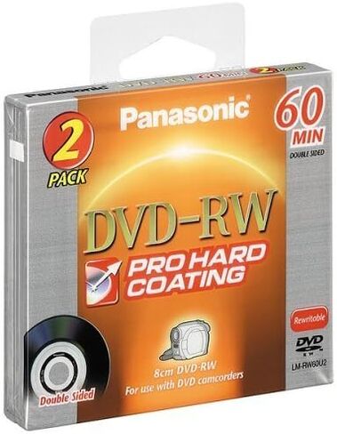 قرص باناسونيك LM-RW60U2 مقاس 8 سم DVD-RW مزدوج الجوانب (60 دقيقة، عبوتان) in Kuwait