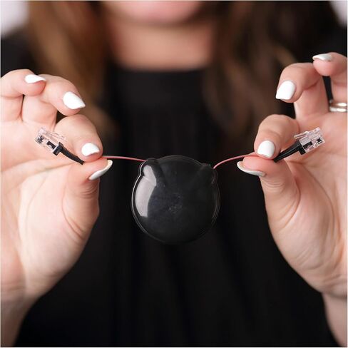 Softalk Cord Manager Retractable Phone Cord Detangler Cable for Landlines and Office Telephones, Black, 8 ft in Kuwait