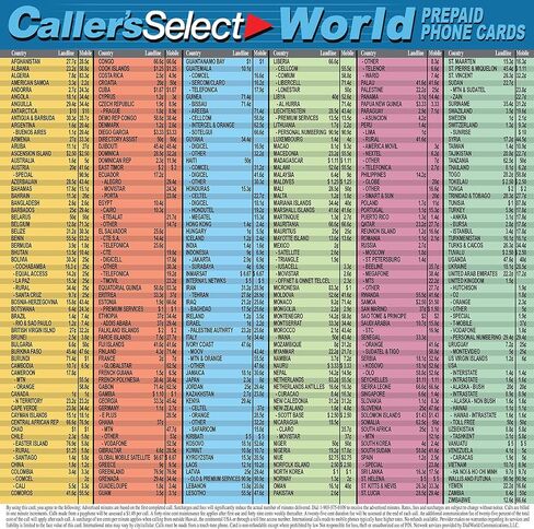 Callers Select World Prepaid Phone Card للاتصال الدولي لمسافات طويلة in Saudi Arabia