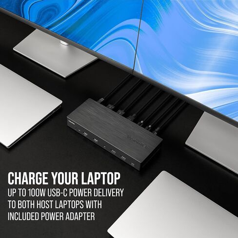 VisionTek VT4950 KVM USB-C Docking Station - Dual Host 100W Charging, Triple 4K Display, 4X USB, 1x USB-C, Ethernet and Audio, for Windows, Mac and Chrome OS 901520 in Saudi Arabia