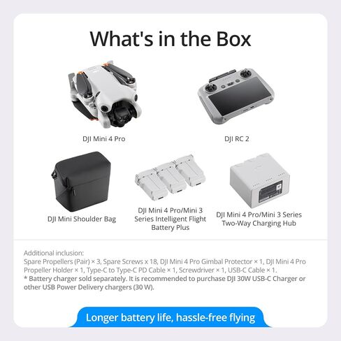 DJI Mini 4 Pro Fly More Combo Plus with DJI RC 2, Drones with Camera for Adults 4K, 3 Intelligent Flight Battery Plus for up to 135 Mins Flight Time, Smart Return to Home, Drone for Beginners | Camera 4K, 3 Intelligent Flight Battery Plus for up to 135 Mi in Saudi Arabia
