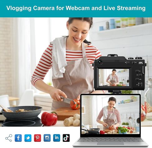 كاميرا للتصوير الفوتوغرافي، كاميرا رقمية بدقة 4K مضادة للاهتزاز وكاميرا فيديو مدمجة بدقة 48 ميجابكسل مع تكبير رقمي 18X، كاميرا تسجيل فيديو واي فاي بتركيز تلقائي أثناء السفر، كاميرا توجيه وتصوير مع بطاقة TF سعة 64 جيجابايت، بطاريتان in Kuwait