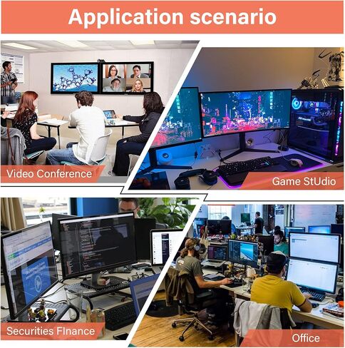 KVM Switch DisplayPort - HDMI KVM Switches 2 Port Dual Monitor Extended Display, 4K@60Hz 4:4:4 KVM Switch 2 Monitors 2 Computers with 3 USB 3.0 Hub, Audio, Hotkey & Button Switching in Kuwait