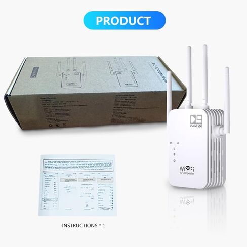 DIYOMATE WiFi Extender 1200Mbps - Improve WiFi Coverage, High-Speed Performance, Easy Setup - Universal Compatibility - Secure and Reliable - WiFi 2.4GHz & 5GHz Dual Band Wireless Repeater in Saudi Arabia
