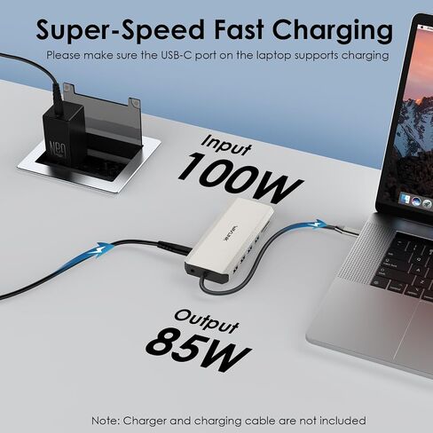 USB C to Dual HDMI Adapter 4K 60hz, 7 in 1 USB C Docking Station with 2 HDMI Displayport VGA Hub, USB C Splitter 4 Monitors Extended Display, USB C Adapter Multiport Dongle for MacBook/Dell/HP/Lenovo in Kuwait