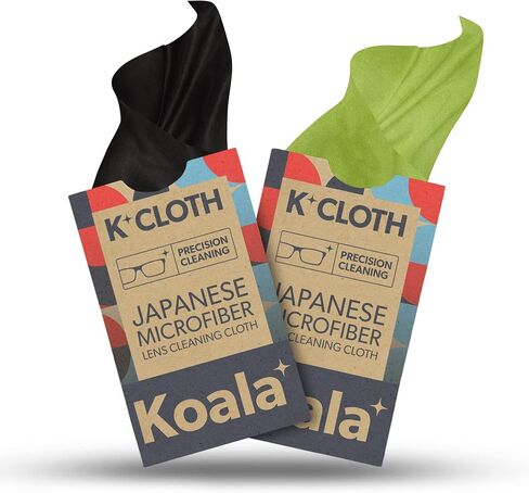Koala Lens Cleaning Cloth | Japanese Microfiber | Black & Green (Pack of 6) in Kuwait