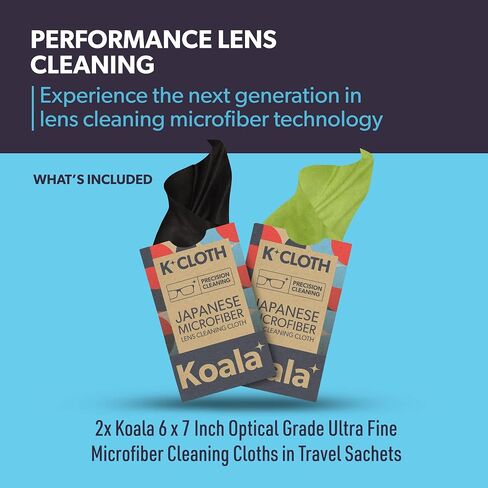 Koala Lens Cleaning Cloth | Japanese Microfiber | Black & Green (Pack of 6) in Kuwait