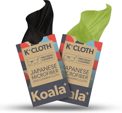 Koala Lens Cleaning Cloth | Japanese Microfiber | Black & Green (Pack of 6) in Kuwait