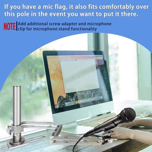 حامل حامل للكاميرا العلوية للمكتب، تصميم متعدد الأذرع، ارتفاع قابل للتعديل، حامل تصوير DSLR من الأعلى إلى الأسفل، مع رأس كروي 360 درجة للضوء الدائري/كاميرا الفيديو/كاميرا الويب/إضاءة اللوحة in Kuwait