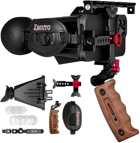 Zacuto Smart Z Finder | عدسة الكاميرا المدمجة لجهاز فيديو الهاتف الذكي | مع حزام اليد، وحامل الهاتف المحمول على الجسر، والديوبتر، والدروع المضادة للضباب | ملحقات صناعة الأفلام وصانعي المحتوى للهواتف الذكية in Kuwait