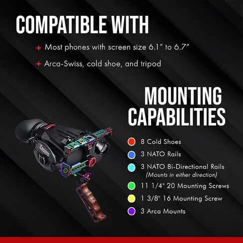 Zacuto Smart Z Finder | عدسة الكاميرا المدمجة لجهاز فيديو الهاتف الذكي | مع حزام اليد، وحامل الهاتف المحمول على الجسر، والديوبتر، والدروع المضادة للضباب | ملحقات صناعة الأفلام وصانعي المحتوى للهواتف الذكية in Kuwait