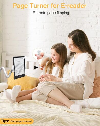 حلقة دوارة للصفحة بجهاز التحكم عن بعد لجهاز Kindle Paperwhite Oasis، وحدة تحكم للقارئ الإلكتروني بلوتوث، حلقة TikTok، مصراع الكاميرا - أبيض in Kuwait