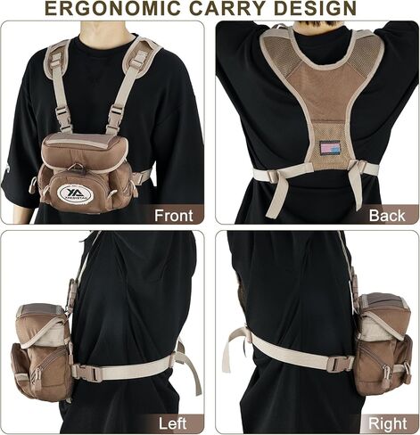 حزام xaegistac ثنائي العينين، خفيف الوزن، حزام صدر بينو، مريح وقابل للتعديل، رائع للصيد والرماية in Kuwait