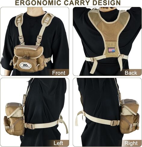 سرج xaegistac ثنائي العينين، حزمة صدر متينة لحزام بينو مع حزام قابل للتعديل، حقيبة مجهر خفيفة الوزن رائعة للصيد والرماية in Kuwait