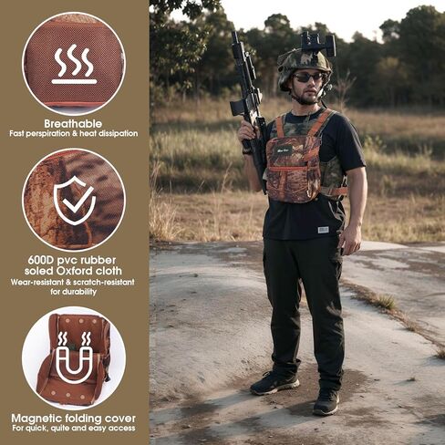 حزمة الصدر لحزام الصدر من Ceadyxiao، حزام بينو مع حقيبة محدد المدى وغطاء للمطر، حزام صدر للصيد in Kuwait