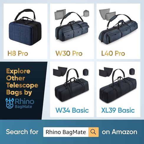 حافظة تلسكوب باج ميت اتش 8 للانابيب البصرية من رينو | حافظة صلبة مع بطانة ناعمة لاقصى حماية لانابيب بصرية 4 انش و5 انش و6 انش و8 انش | تتضمن شنطة ملحقات مدمجة in Kuwait