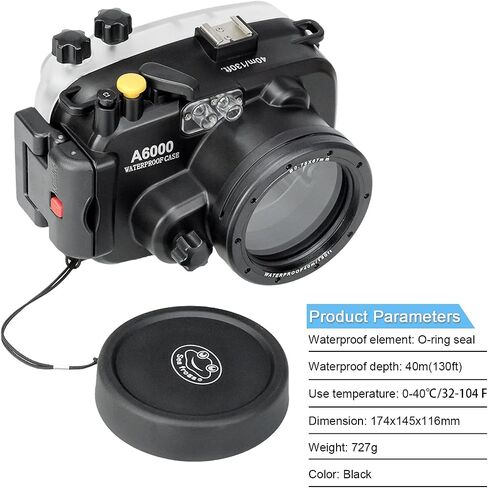 Sea Frogs 130ft/40m Underwater Camera Housing Waterproof Diving Case for Sony A6000 with 16-50mm Lens (Housing + Red Filter) in Saudi Arabia